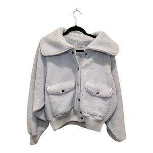 We The Free Light Gray Teddy Jacket